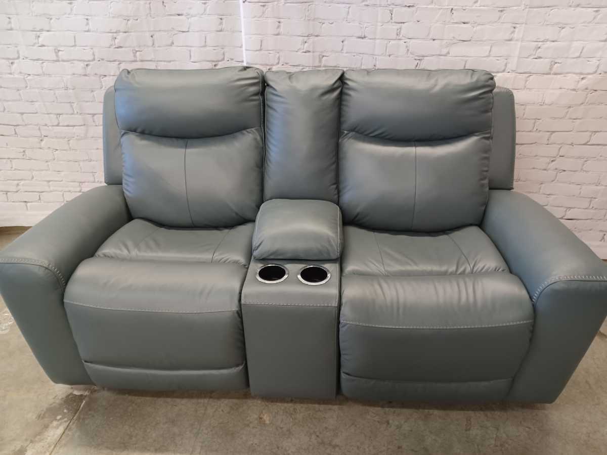 Mindanao Power Reclining Loveseat with Console and Adj Head - Steel - Gallery Image 2